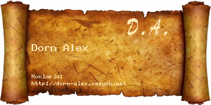Dorn Alex névjegykártya